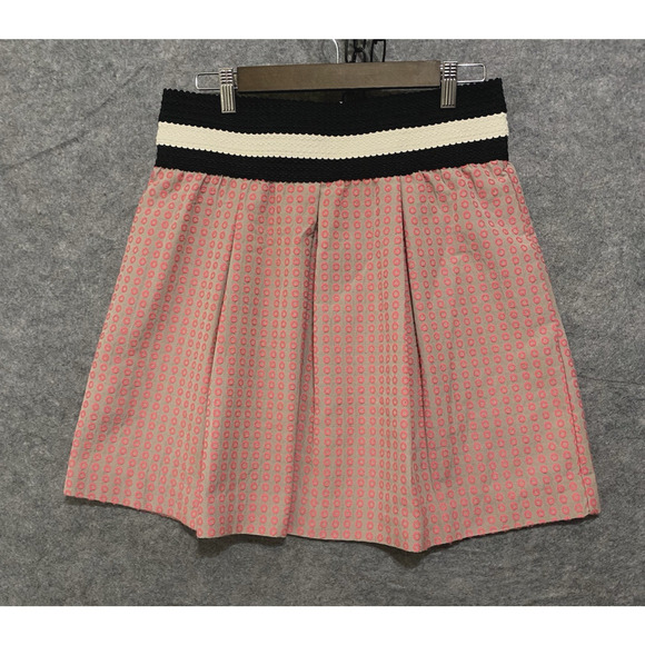 Maeve Anthropologie Pleated Swing Skirt Sz L‎ Pink Elastic Waist Pockets - Picture 1 of 6